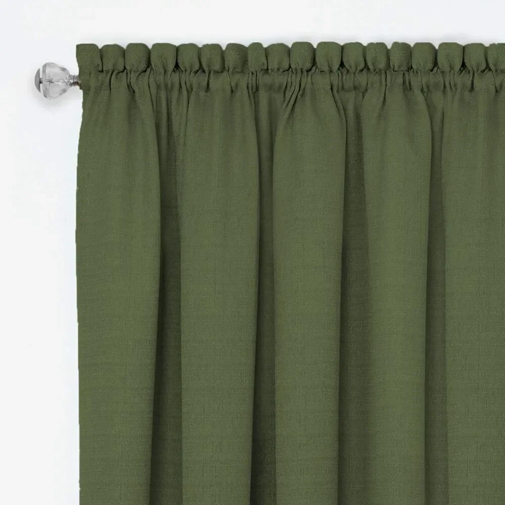 Achim Home Furnishing: Darcy Green Solid Contemporary Window Curtain Panel: 52